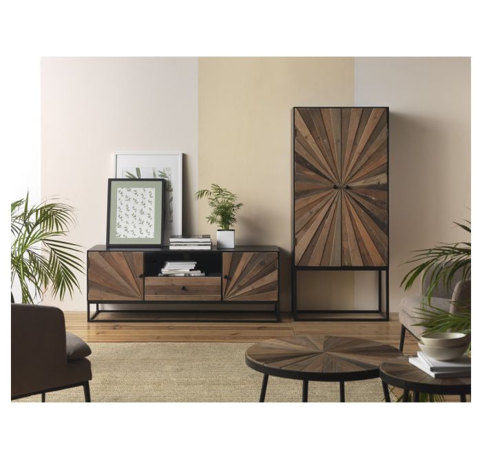 Mueble Tv Decor Chapado Madera Abeto 140 Cm