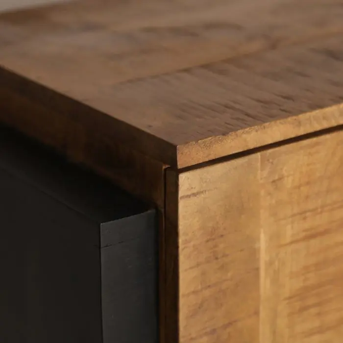 Mueble TV Tamsi Madera Mango Natural Negro, 170 Cm