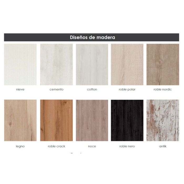 Composición Salón Chapa Sintética Antracita Blanco Mate, 270 Cm