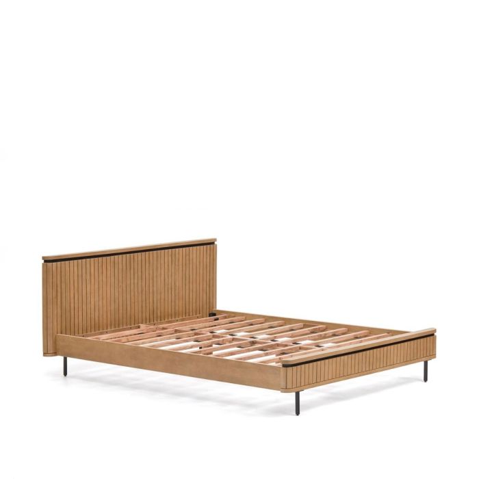 Cama Madera Mango Hierro Natural/Negro, 180 Cm