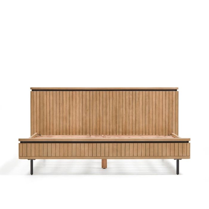 Cama Madera Mango Hierro Natural/Negro, 180 Cm