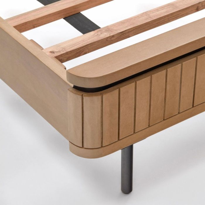 Cama Madera Mango Hierro Natural/Negro, 180 Cm