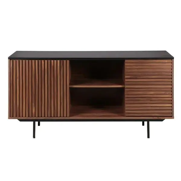 Aparador Nuance 2 Puertas Correderas Diseño Estriado, 160 Cm