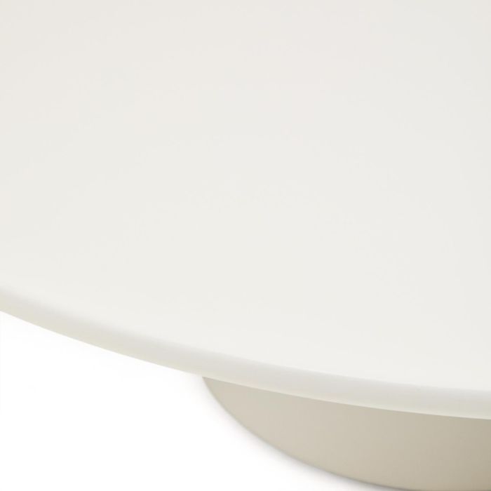 Mesa Centro Cemento Acabado Blanco Brillante, Ø110 Cm