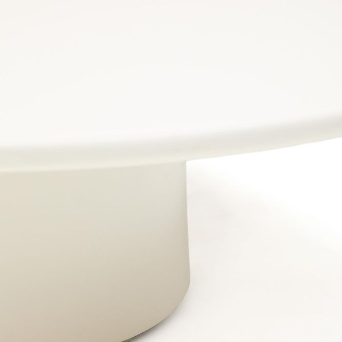 Mesa Centro Cemento Acabado Blanco Brillante, Ø110 Cm