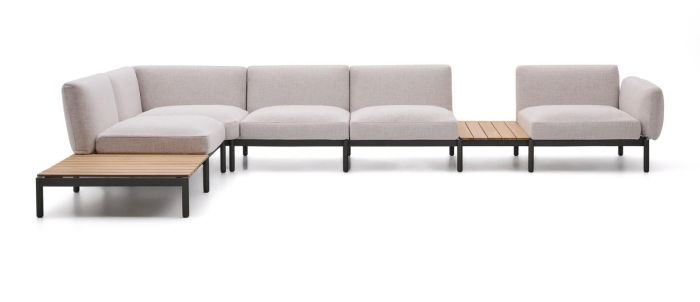 Sofá Modular Rinconero Sorells 5 Plazas Beige con Mesas