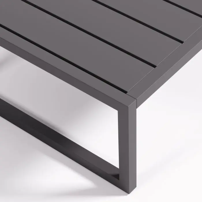 Mesa Centro Exterior Aluminio Negro, 114 Cm