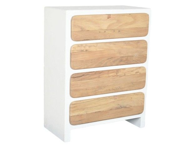Sinfonier nórdico en madera de mango reciclada natural y blanco.