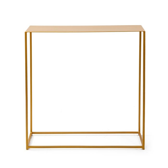 Consola rectangular art decó en metal dorado antique.