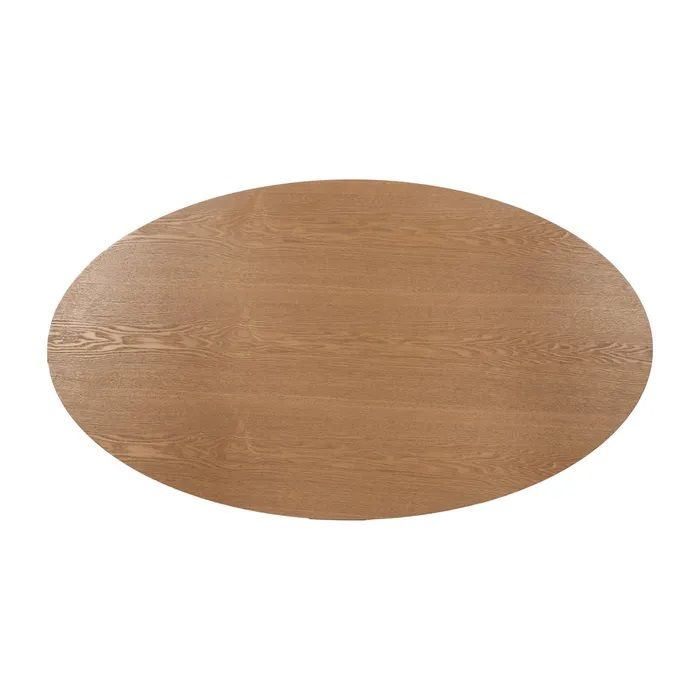 Mesa de Comedor Ovalada de Pie Central Natural, 160 Cm