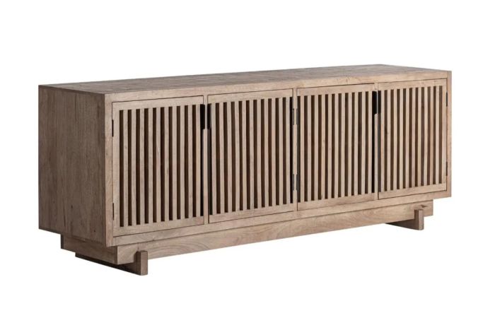 Aparador nórdico en madera de mango marrón arenado.