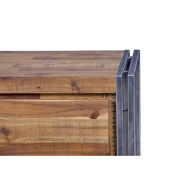Aparador Industrial Madera Acacia Acero, 150 Cm