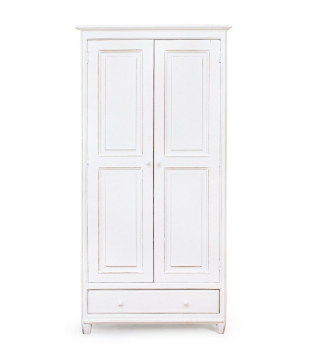 Armario clásico en madera de mango macizo blanco.