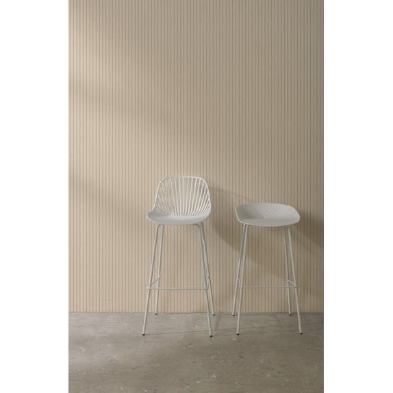 Pack 2 Taburetes Polipropileno Metal Color Blanco, 43 Cm