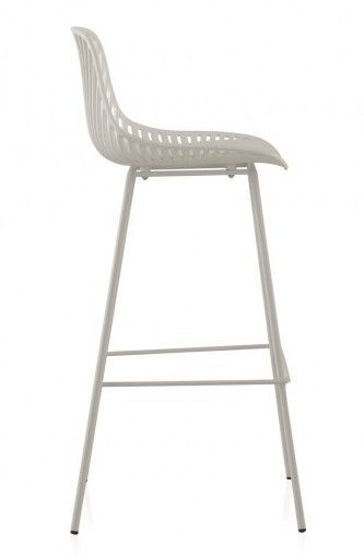Pack 2 Taburetes Polipropileno Metal Color Blanco, 43 Cm