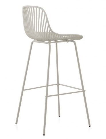 Pack 2 Taburetes Polipropileno Metal Color Blanco, 43 Cm