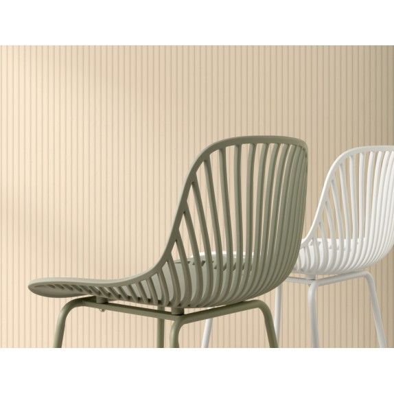 Pack 2 Taburetes Polipropileno Metal Color Blanco, 43 Cm