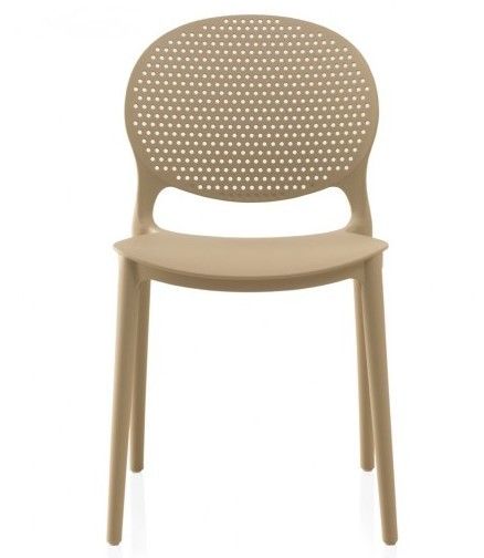 Pack 4 Sillas Redondas Polipropileno Color Camel, 44 Cm