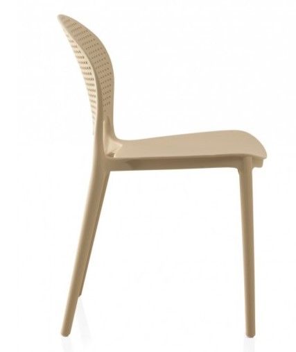 Pack 4 Sillas Redondas Polipropileno Color Camel, 44 Cm