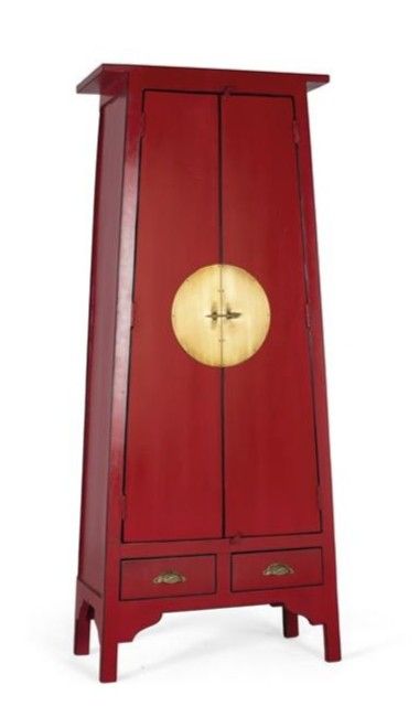 Armario Madera roja 2 puertas 2 cajones