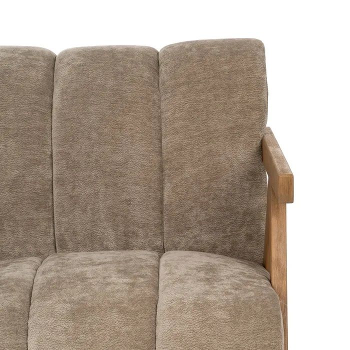 Sillón Taupe Madera de Abedul Salón, 76,5 Cm