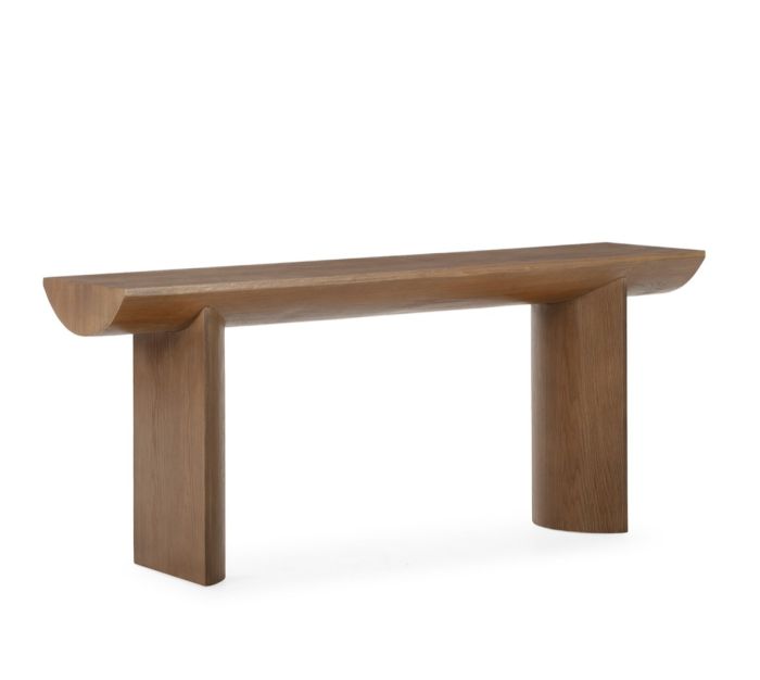 Consola contemporánea en madera de fresno marrón.