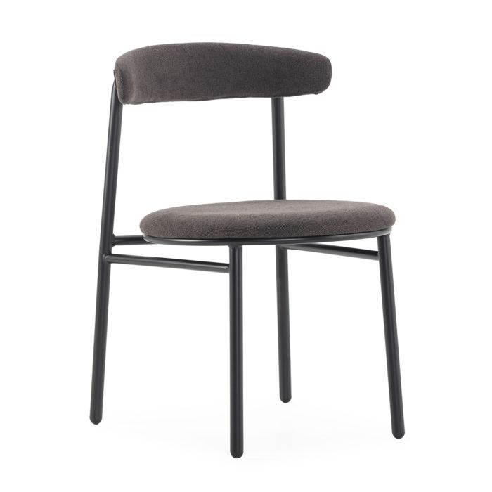 Silla Metal/Tela en Negro/San Remo Negro, 48 Cm.