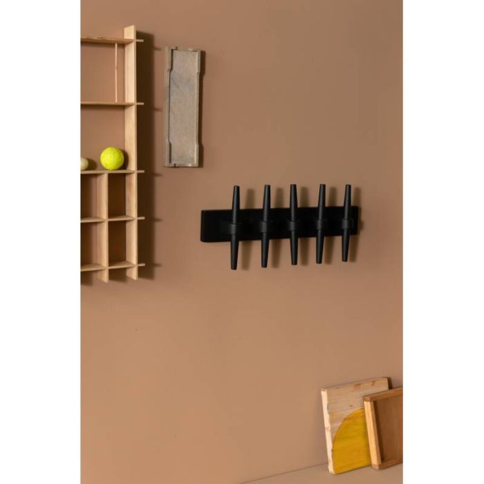 Perchero Pared Madera Mango Negro, 52 Cm