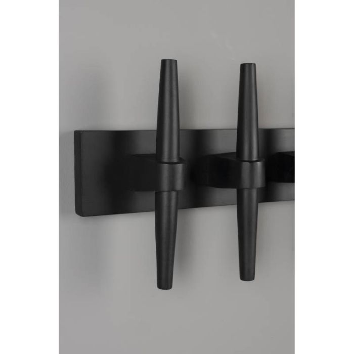 Perchero Pared Madera Mango Negro, 52 Cm