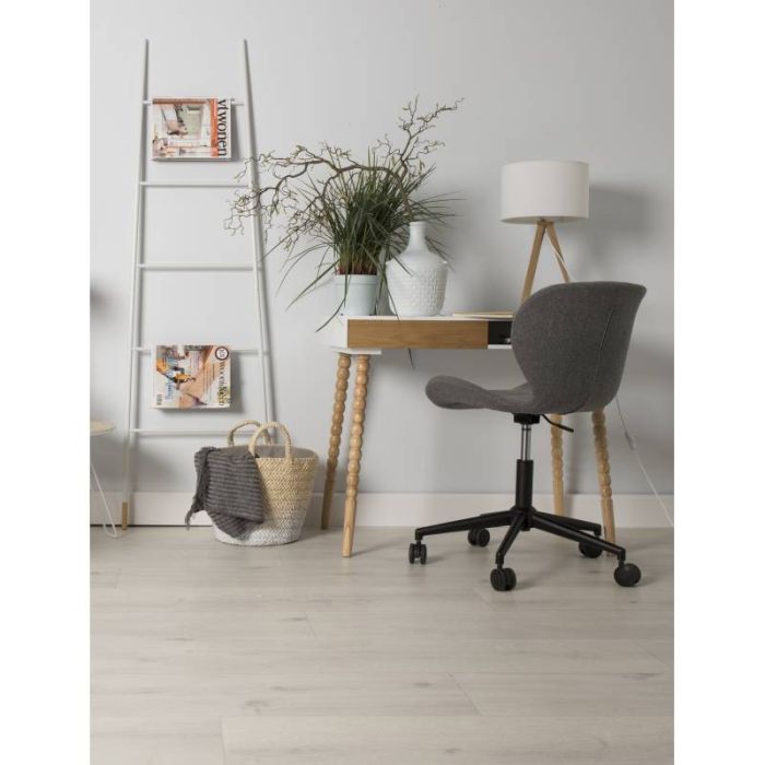 Escalera Madera Caucho Acero Blanco, 175 Cm