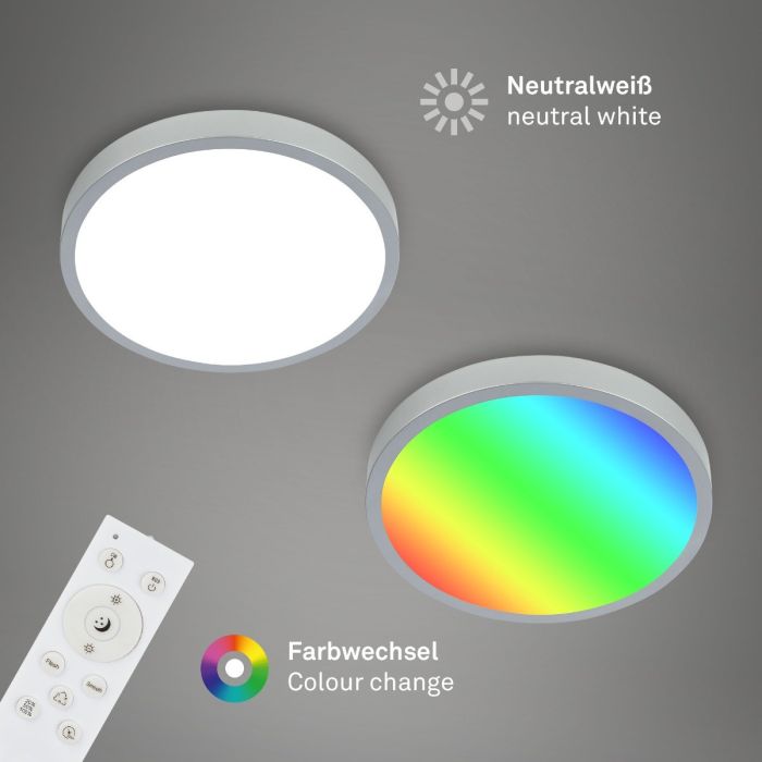 Plafón Led Inteligente Metal Plata Redondo,38 Cm
