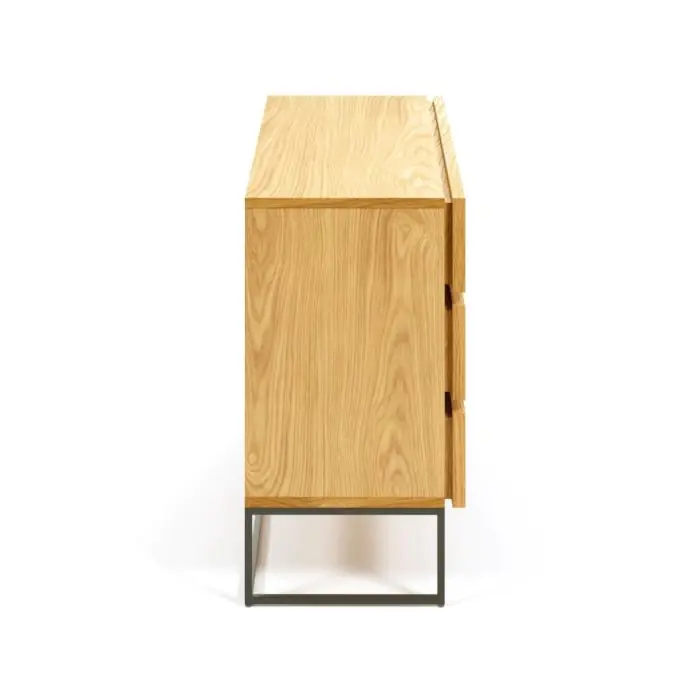 Cómoda Taiana Madera Acero Natural/Negro, 78 Cm