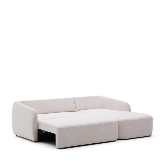 Sofá Cama 3 Plazas Chenilla Chaise Longue Derecha Crudo, 246 Cm