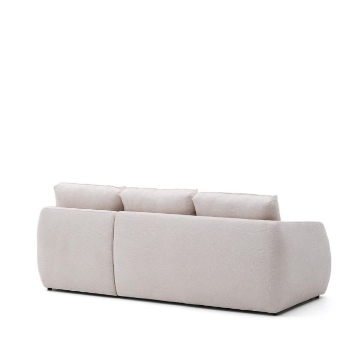 Sofá Cama 3 Plazas Chenilla Chaise Longue Derecha Crudo, 246 Cm