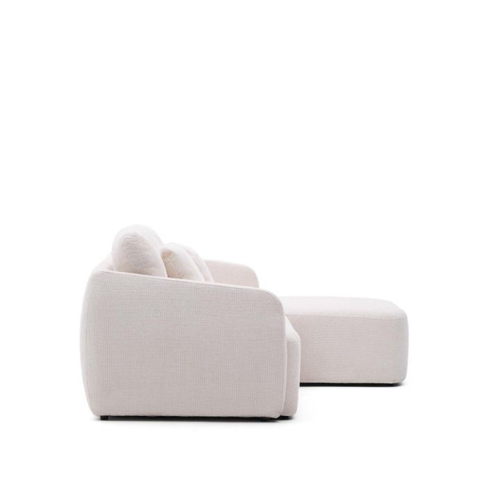Sofá Cama 3 Plazas Chenilla Chaise Longue Derecha Crudo, 246 Cm