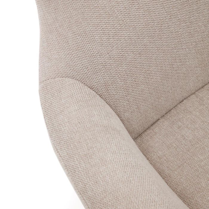 Sillón Tejido Chenilla Beige Acero, 78 Cm