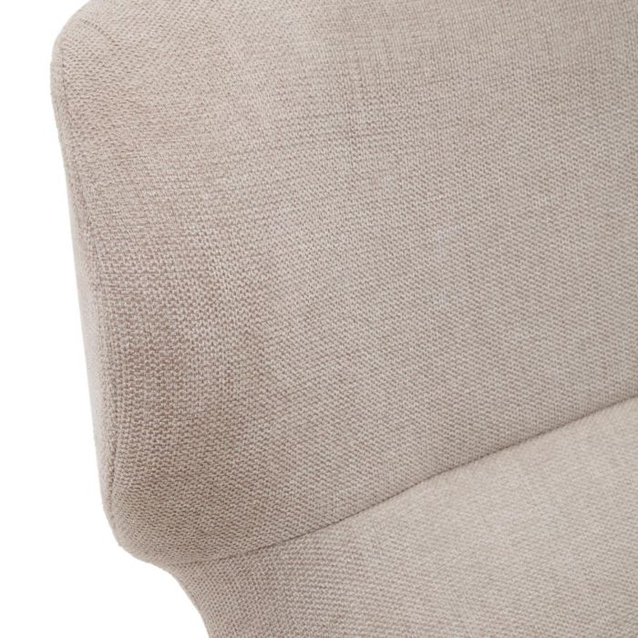 Sillón Tejido Chenilla Beige Acero, 78 Cm