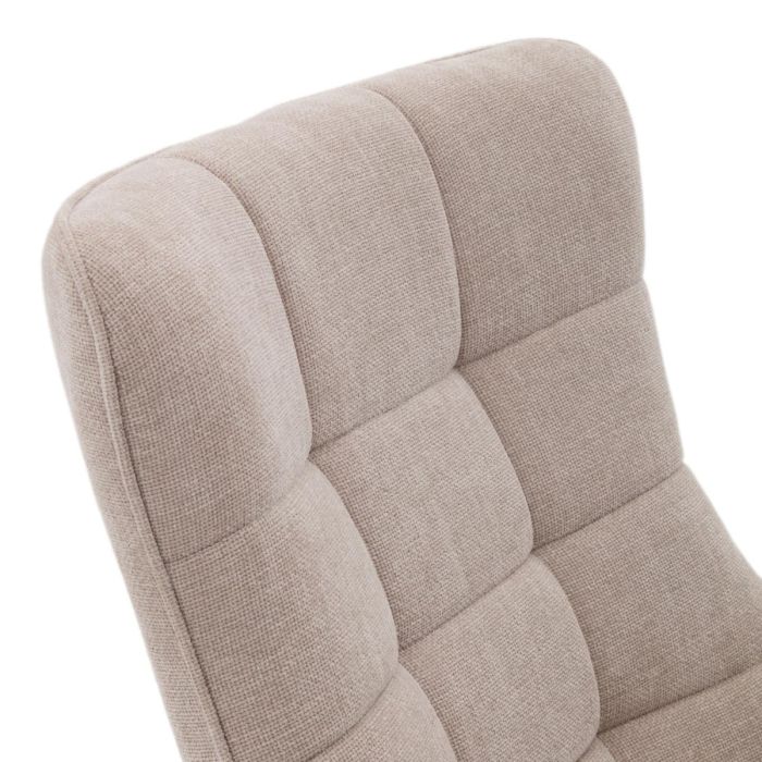 Sillón Giratorio Chenilla Beige Patas Acero, 81 Cm