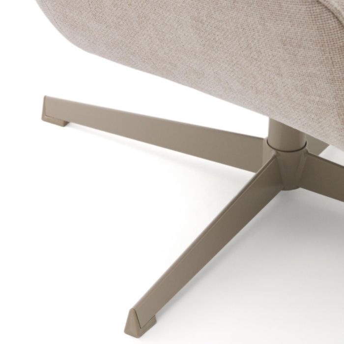Sillón Giratorio Chenilla Beige Patas Acero, 81 Cm