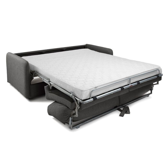 Sofá Cama 2 Plazas Tejido Acero Gris, 182 Cm