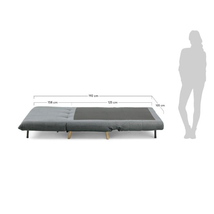 Sofá Cama Gris Oscuro Relax, 107 Cm