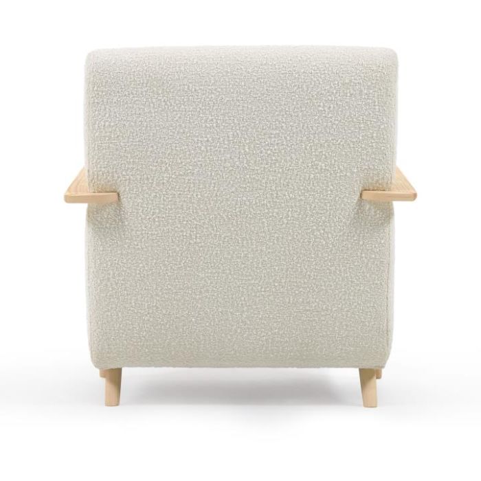 Sillón Borreguito Blanco Madera Fresno, 77 Cm
