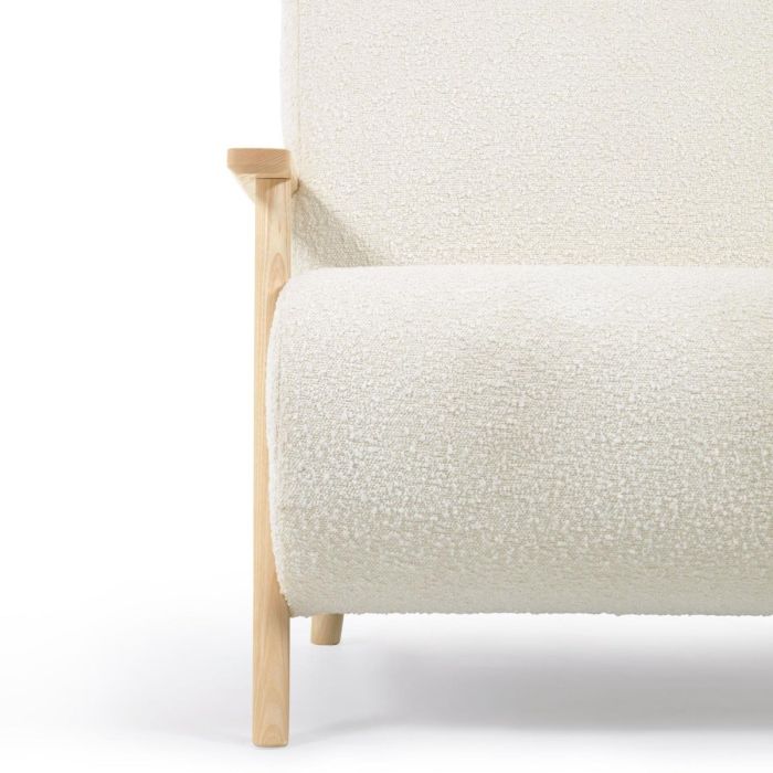 Sillón Borreguito Blanco Madera Fresno, 77 Cm