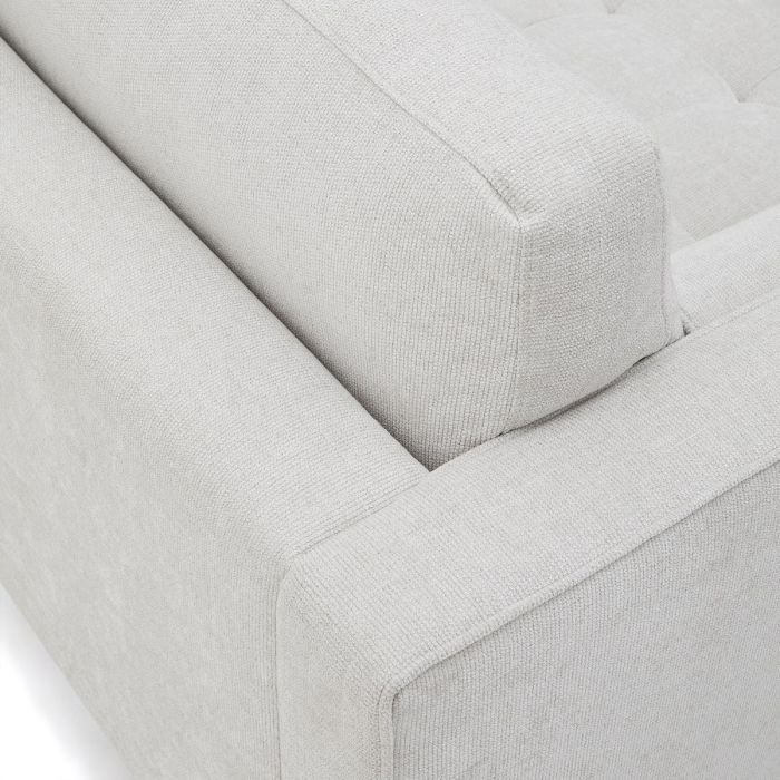 Sofá 2 Plazas Chenilla Perla Madera Acabado Wengué, 182 Cm