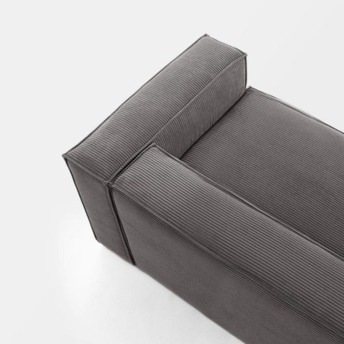 Sofá 2 plazas Tapizado Tejido Gris Madera Pino, 210 Cm