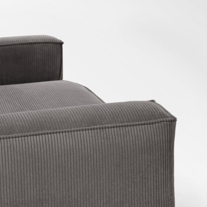 Sofá 2 plazas Tapizado Tejido Gris Madera Pino, 210 Cm