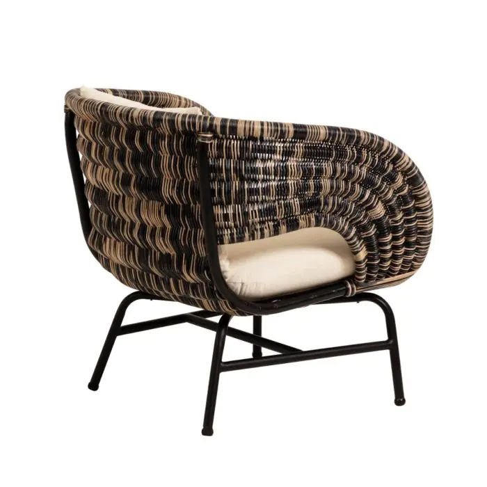 Sillón Ratán Bicolor Natural/Negro