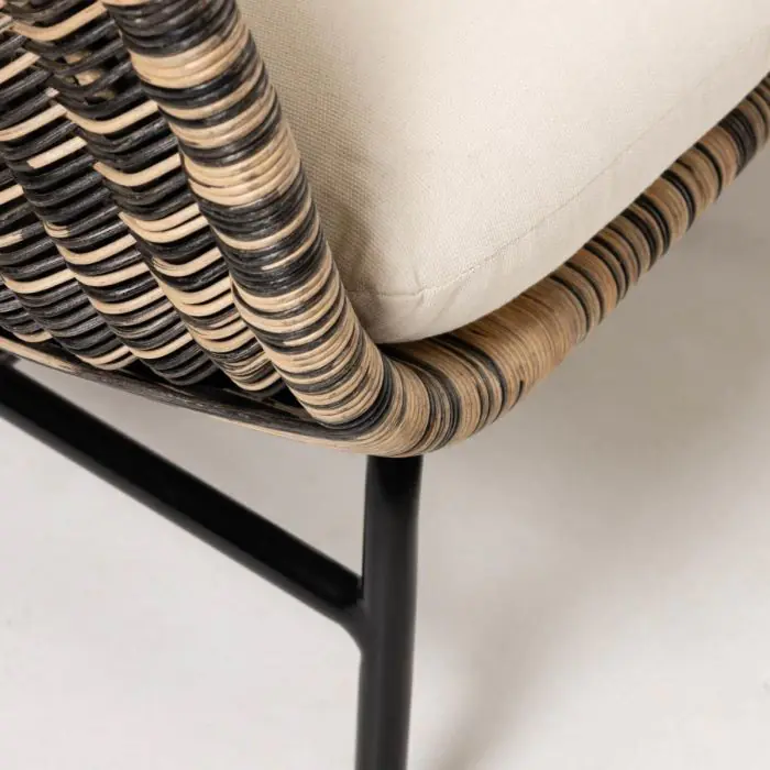 Sillón Ratán Bicolor Natural/Negro