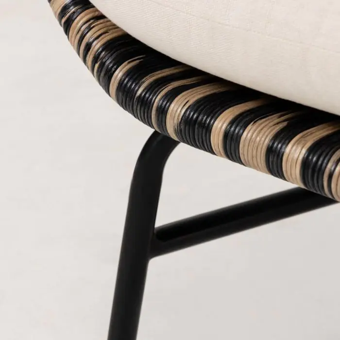 Sillón Ratán Bicolor Natural/Negro