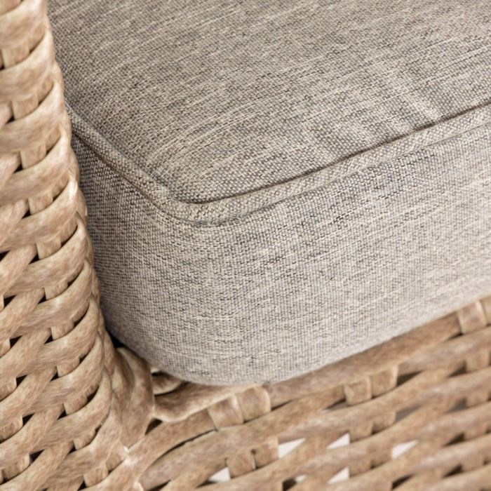 Sillón Tejido Mimbre Gris Natural, 80 Cm